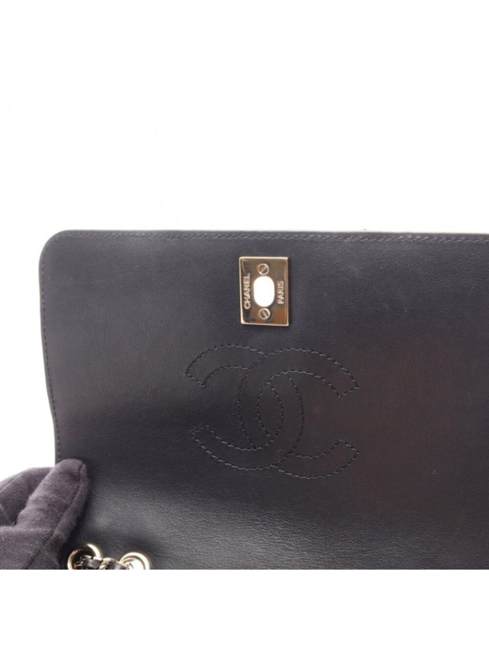 Chanel Shoulder Bag Stitch Chezblanc Fullflap Black Lambskin Chain - Picture 7 of 10